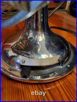 Vintage Cinni Electric 3 Speed Oscillating 12 Fan Chrome Mid Century EamsNice