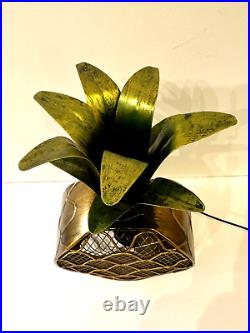 Vintage Deco Breeze Pineapple Retro Fan 15 Tall Bronze / Green Metal Very Rare