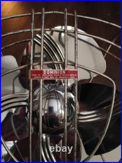 Vintage Dominion 10Model 932 Art Deco Fan 30s Arched Cage Ribs Streamline