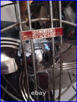 Vintage Dominion 10Model 932 Art Deco Fan 30s Arched Cage Ribs Streamline