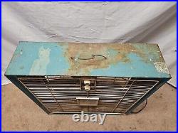 Vintage EMERSON ELECTRIC In/Out Hi/Lo HEAVY Metal Box Fan 3 Blade WORKS
