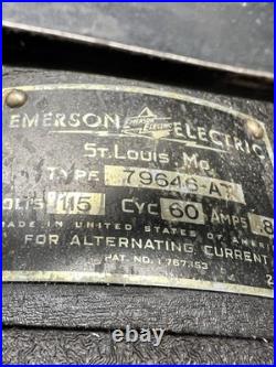 Vintage EMERSON ELECTRIC Oscillating Fan 3-Speed WORKS GREAT! 79646-AT