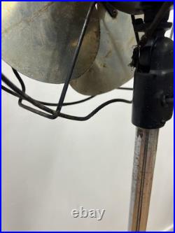 Vintage EMERSON FLOOR FAN pedestal standing industrial metal adjustable portable