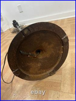 Vintage EMERSON FLOOR FAN pedestal standing industrial metal adjustable portable