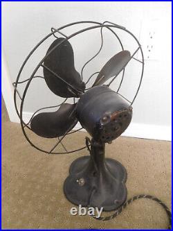 Vintage Emerson 12 Seabreeze Non-Oscillating Fan 1930's Type 3160 2 Speed