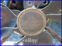 Vintage Emerson 29646 Desk Fan WORKS! Oscillating Antique ca. 1920's-1930's