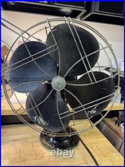 Vintage Emerson 77648-AG 16 3-Speed Oscillating Desk Fan Circa 1937 Art Deco