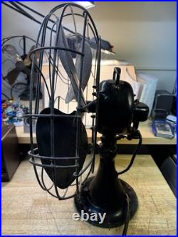 Vintage Emerson 77648-AG 16 3-Speed Oscillating Desk Fan Circa 1937 Art Deco