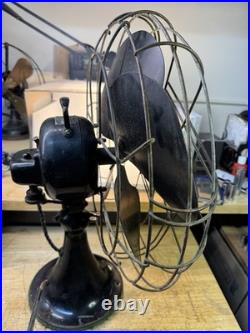 Vintage Emerson 77648-AG 16 3-Speed Oscillating Desk Fan Circa 1937 Art Deco