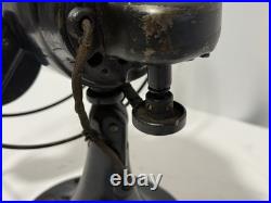 Vintage Emerson B Jr 8 Oscillating Black Cast Iron Metal Fan Antique