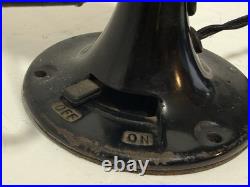 Vintage Emerson B Jr 8 Oscillating Black Cast Iron Metal Fan Antique
