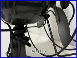 Vintage Emerson B Jr 8 Oscillating Black Cast Iron Metal Fan Antique