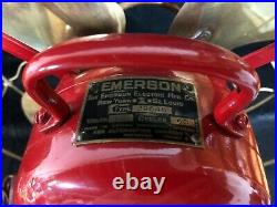 Vintage Emerson Brass Blade Electric Fan #29646 Restored 3 Speed Oscillator