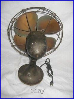 Vintage Emerson Brass Bladed 10 Oscillating Fan Unrestored Original Condition