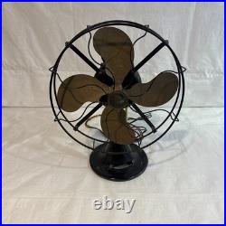 Vintage Emerson Desk Fan 1920-21 3 Speed Brass Blade USA Iron 12 Works