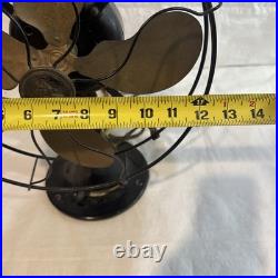 Vintage Emerson Desk Fan 1920-21 3 Speed Brass Blade USA Iron 12 Works