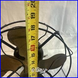 Vintage Emerson Desk Fan 1920-21 3 Speed Brass Blade USA Iron 12 Works