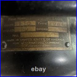 Vintage Emerson Desk Fan 1920-21 3 Speed Brass Blade USA Iron 12 Works