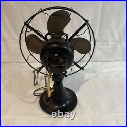 Vintage Emerson Desk Fan 1920-21 3 Speed Brass Blade USA Iron 12 Works