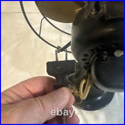 Vintage Emerson Desk Fan 1920-21 3 Speed Brass Blade USA Iron 12 Works