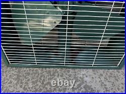 Vintage Emerson Electric F48WT-811 Metal Box Fan 2 Speed Aqua TESTED & WORKS