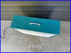 Vintage Emerson Electric F48WT-811 Metal Box Fan 2 Speed Aqua TESTED & WORKS