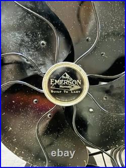 Vintage Emerson Electric Fan 12 77646 Oscillator Works Amazing Antique Fan