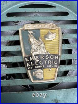 Vintage Emerson Electric Industrial Fan with New Cord & Original Switch Included