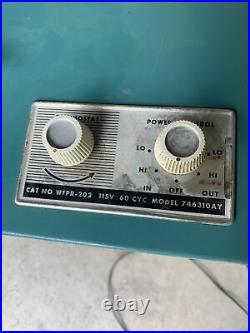 Vintage Emerson Electric Mid Century 20 Box Fan Aqua Two Way Works 746310AY