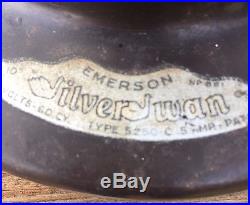 Vintage Emerson Silver Swan Electric Fan 10 5250-C