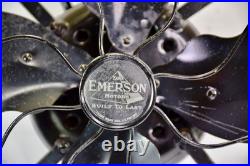 Vintage Emerson Type 73646 12 Oscillating Desk Fan 4 Blade St. Louis Works