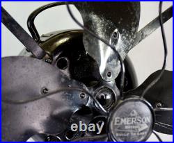 Vintage Emerson Type 73646 12 Oscillating Desk Fan 4 Blade St. Louis Works