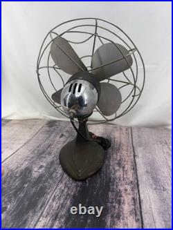 Vintage Eskimo Oscillating Metal Desk Fan Model 1005R Tested & Working