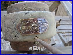 Vintage Fidelity Cast iron Trunion Electric Fan Brass Blades Cage Antique Motor