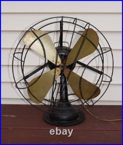 Vintage Fitzgerald Mfg Brass Blade Oscillating Fan Style 17 Works