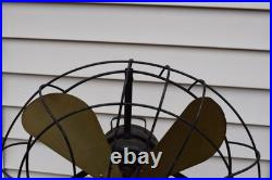 Vintage Fitzgerald Mfg Brass Blade Oscillating Fan Style 17 Works