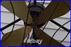 Vintage Fitzgerald Mfg Brass Blade Oscillating Fan Style 17 Works