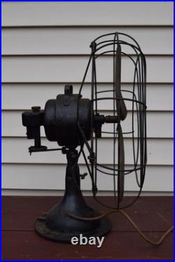 Vintage Fitzgerald Mfg Brass Blade Oscillating Fan Style 17 Works