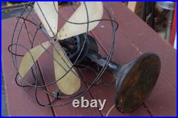 Vintage Fitzgerald Mfg Brass Blade Oscillating Fan Style 17 Works
