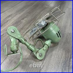 Vintage Fostoria Ohio Original Desk Fan Metal Mount Extend Art Deco Green 9