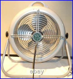 Vintage Frosti-Aire 2 spd. Round Gray 16 Electric Tilt Back Floor Fan EXCELLENT