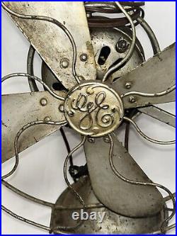 Vintage GE 3 Speed Brass Blade Fan Desktop for Restoration or Decoration
