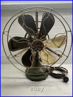 Vintage GE 6 Blade Brass Cage Rare 13 2-Star Fan Nicely Restored Vintage GE 6 Blade Brass Cage Rare 13 2-Star Fan Nicely Restored