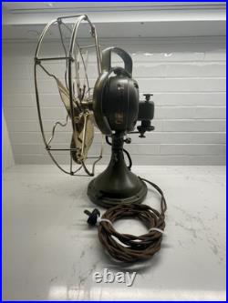 Vintage GE 6 Blade Brass Cage Rare 13 2-Star Fan Nicely Restored Vintage GE 6 Blade Brass Cage Rare 13 2-Star Fan Nicely Restored