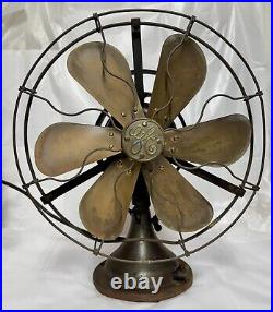 Vintage GE 6 Blade Brass Cage and Fan with Handle-Works-13 Vintage GE 6 Blade Brass Cage and Fan with Handle-Works-13
