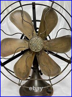 Vintage GE 6 Blade Brass Cage and Fan with Handle-Works-13 Vintage GE 6 Blade Brass Cage and Fan with Handle-Works-13