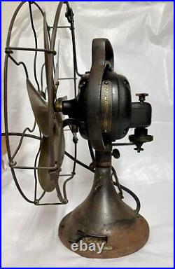 Vintage GE 6 Blade Brass Cage and Fan with Handle-Works-13 Vintage GE 6 Blade Brass Cage and Fan with Handle-Works-13