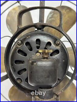 Vintage GE 6 Blade Brass Cage and Fan with Handle-Works-13 Vintage GE 6 Blade Brass Cage and Fan with Handle-Works-13