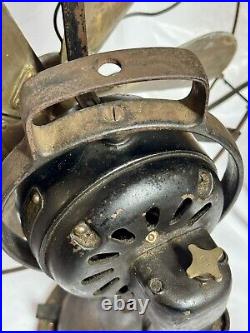 Vintage GE 6 Blade Brass Cage and Fan with Handle-Works-13 Vintage GE 6 Blade Brass Cage and Fan with Handle-Works-13
