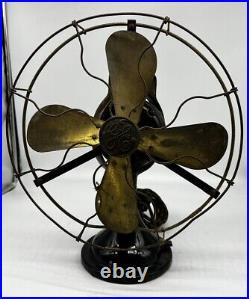 Vintage GE AD1 12 brass Blade 3 Speed Oscillating fan 75423/for Parts Read